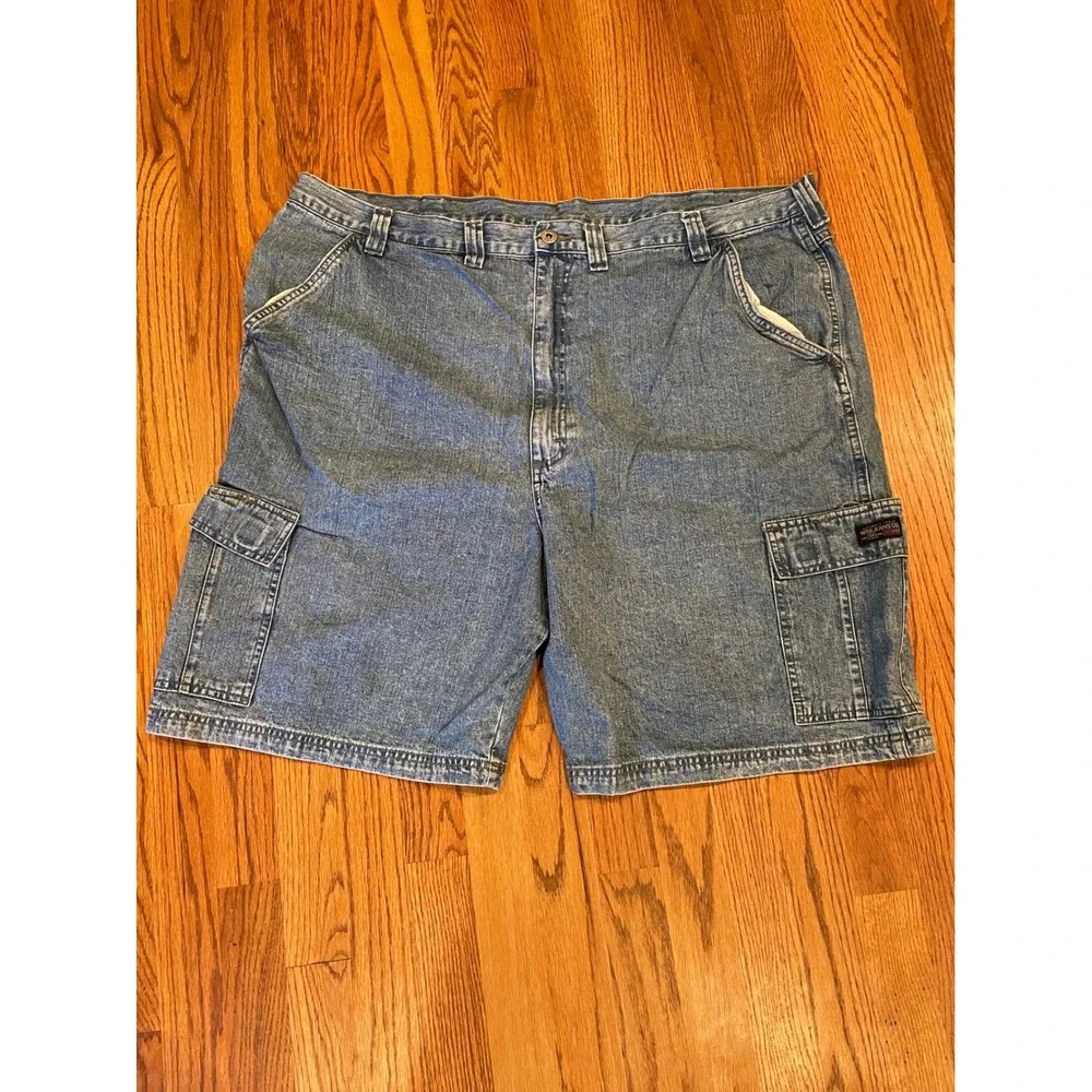 Wrangler Mens Denim Cargo Shorts 44‎ Blue Y2K Authentic Issue 60LGWGB